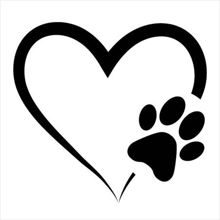 Paw Print with Heart